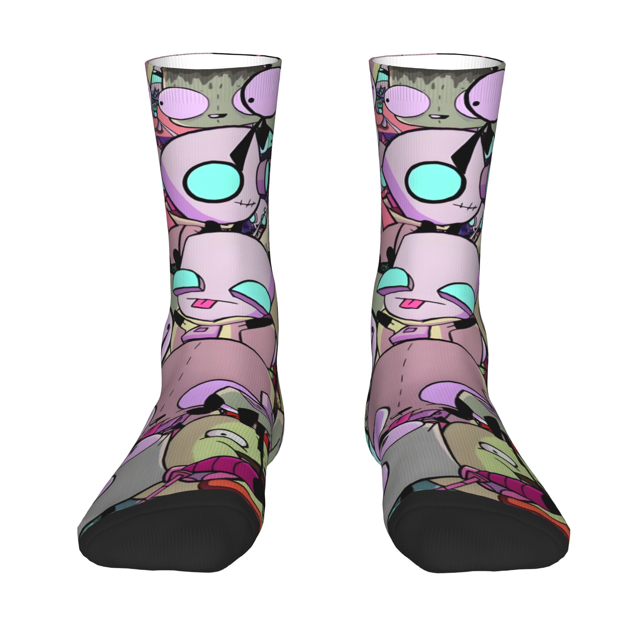 Dress Sock Men - Calzini Personalizzati I-Invader Z-Zim Cartoon per
